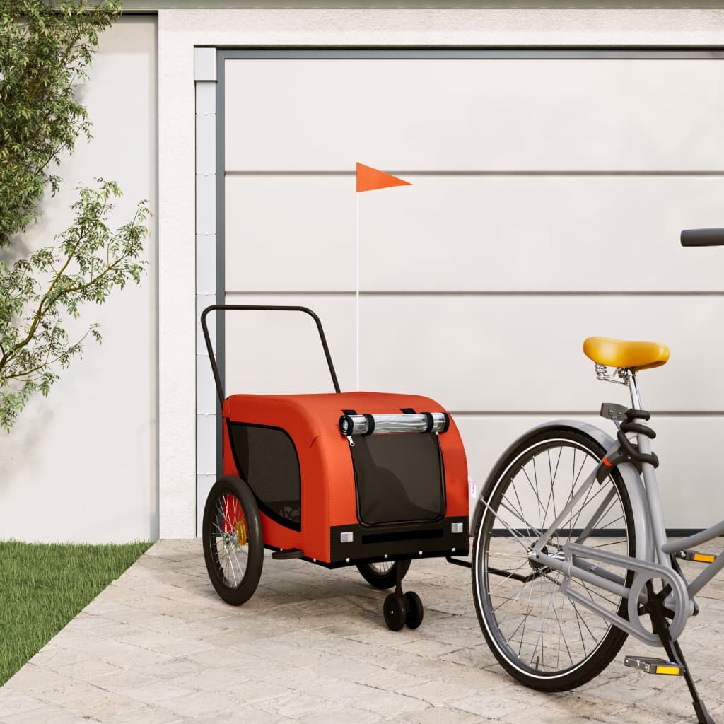 Hondenfietskar VidaXL Oxford Stof IJzer Oranje/Zwart - 34% Korting