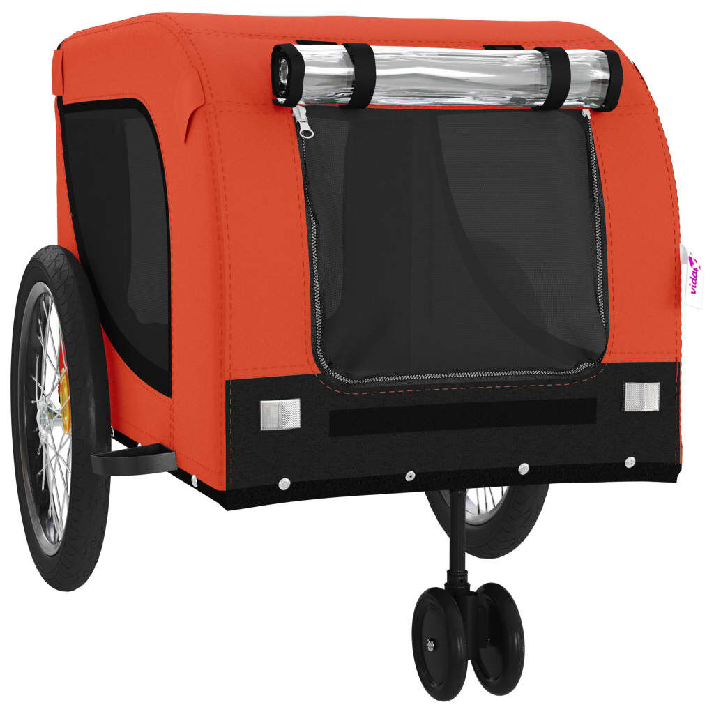 Hondenfietskar VidaXL Oxford Stof IJzer Oranje/Zwart - 34% Korting
