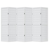 vidaXL Kamerscherm met 6 panelen massief paulowniahout wit