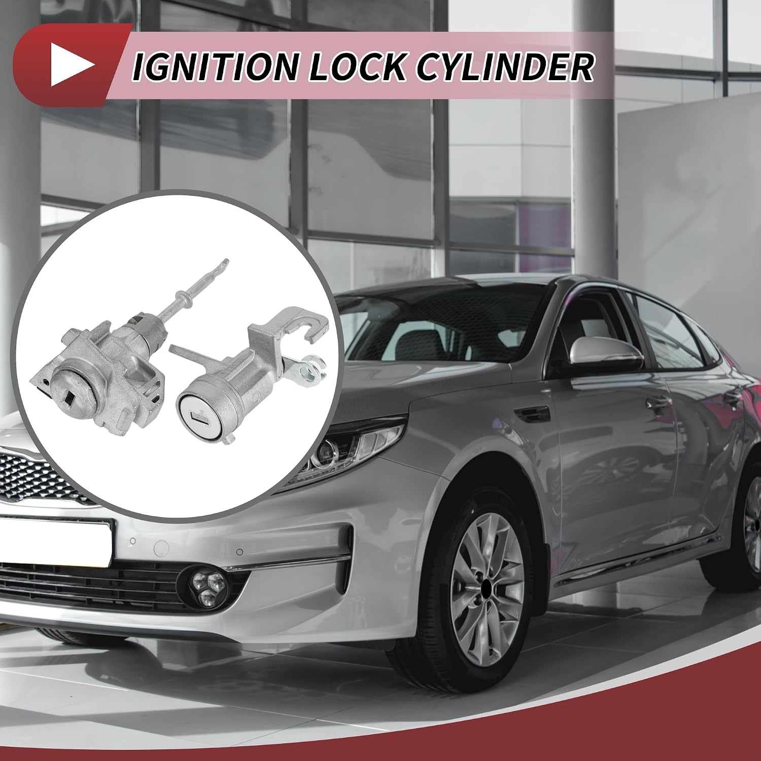 1 Set Ontstekingsslotschacht Voor Kia Optima 2016-2020 Voordeur Slotschacht Nr.81991-35240 Zilverkleurig Metaal