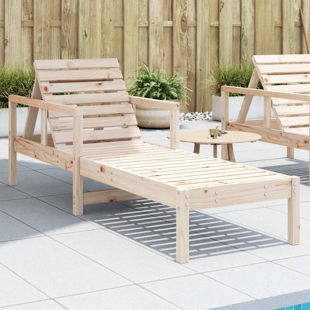 vidaXL Ligstoel 199,5x62x55 cm massief grenenhout