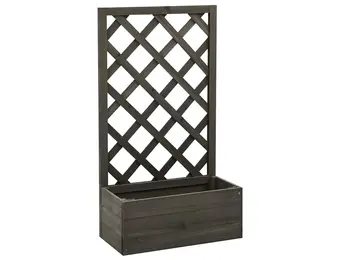 vidaXL Latwerkplantenbak 50x25x90 cm massief vurenhout grijs