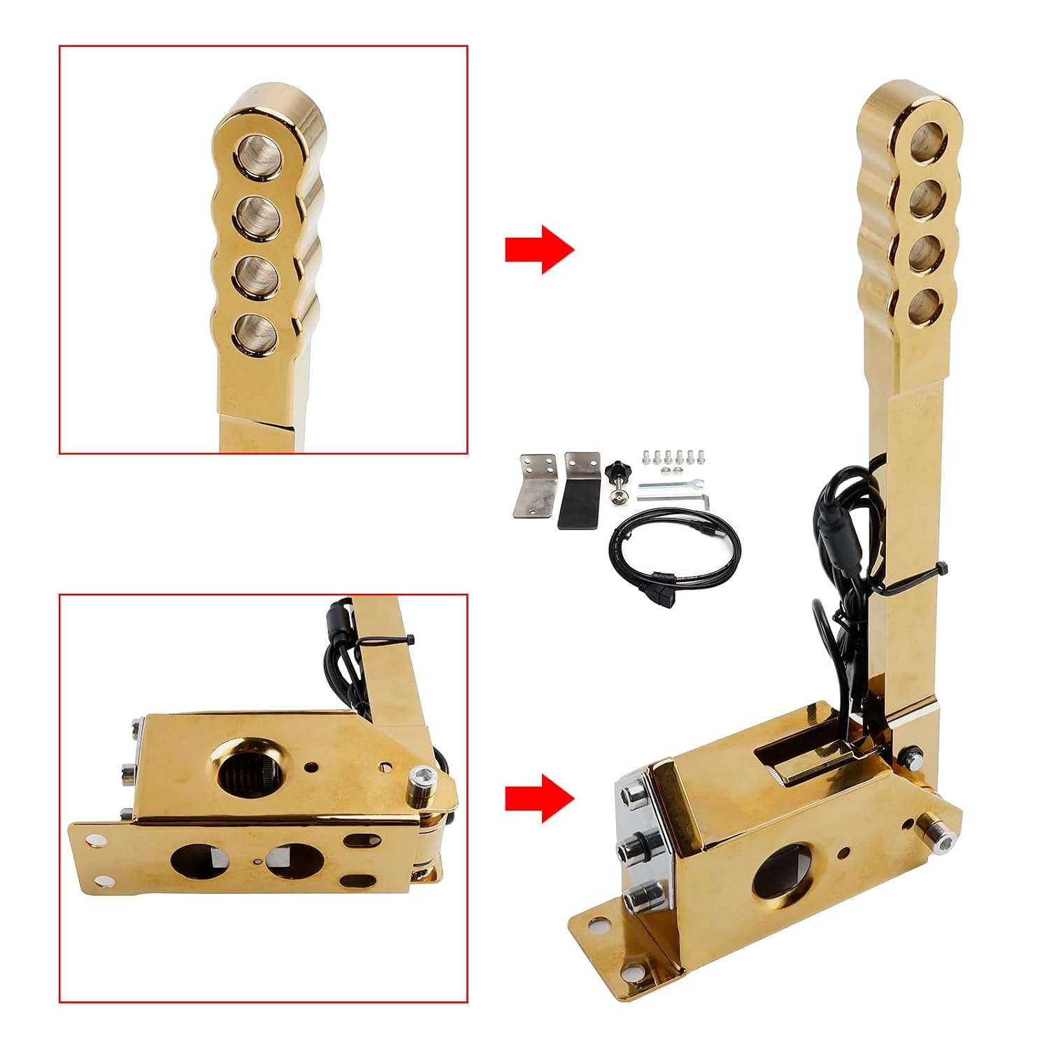 USB Handrem voor Sim Racing PC 64-bit Goud - Compatibel met Logitech en Fanatec