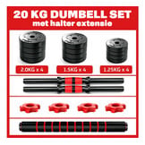 Halterset - dumbbells set - 20 kg - verstelbare gewichten