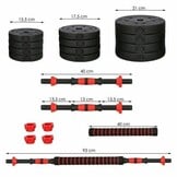Halterset - dumbbells set - 20 kg - verstelbare gewichten