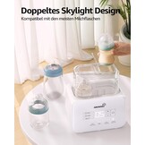 Baby Flessenwarmer, Grownsy 8-in-1 snelle melk verwarmer met timer, geschikt voor 2 flessen, nauwkeurige temperatuurregeling, met ontdooien, steriliseren, bewaren, verwarmen van potjes babyvoeding