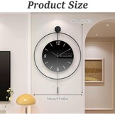 Moderne Wandklok Zwart 50x70 cm - Geruisloos met Slinger - 34% Korting