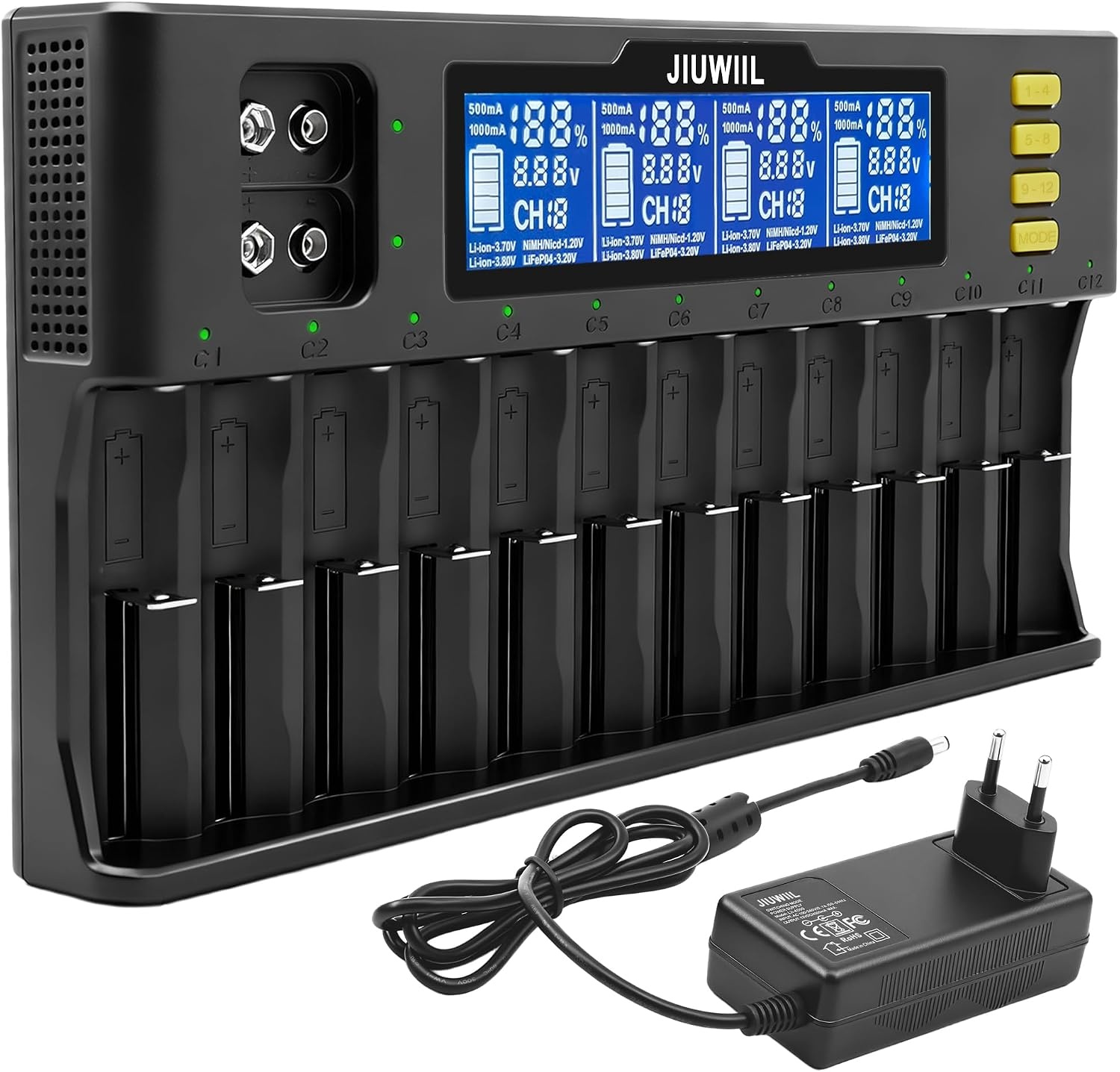 Universele Batterijlader Li-ion 9V | LCD Display | 34% Korting