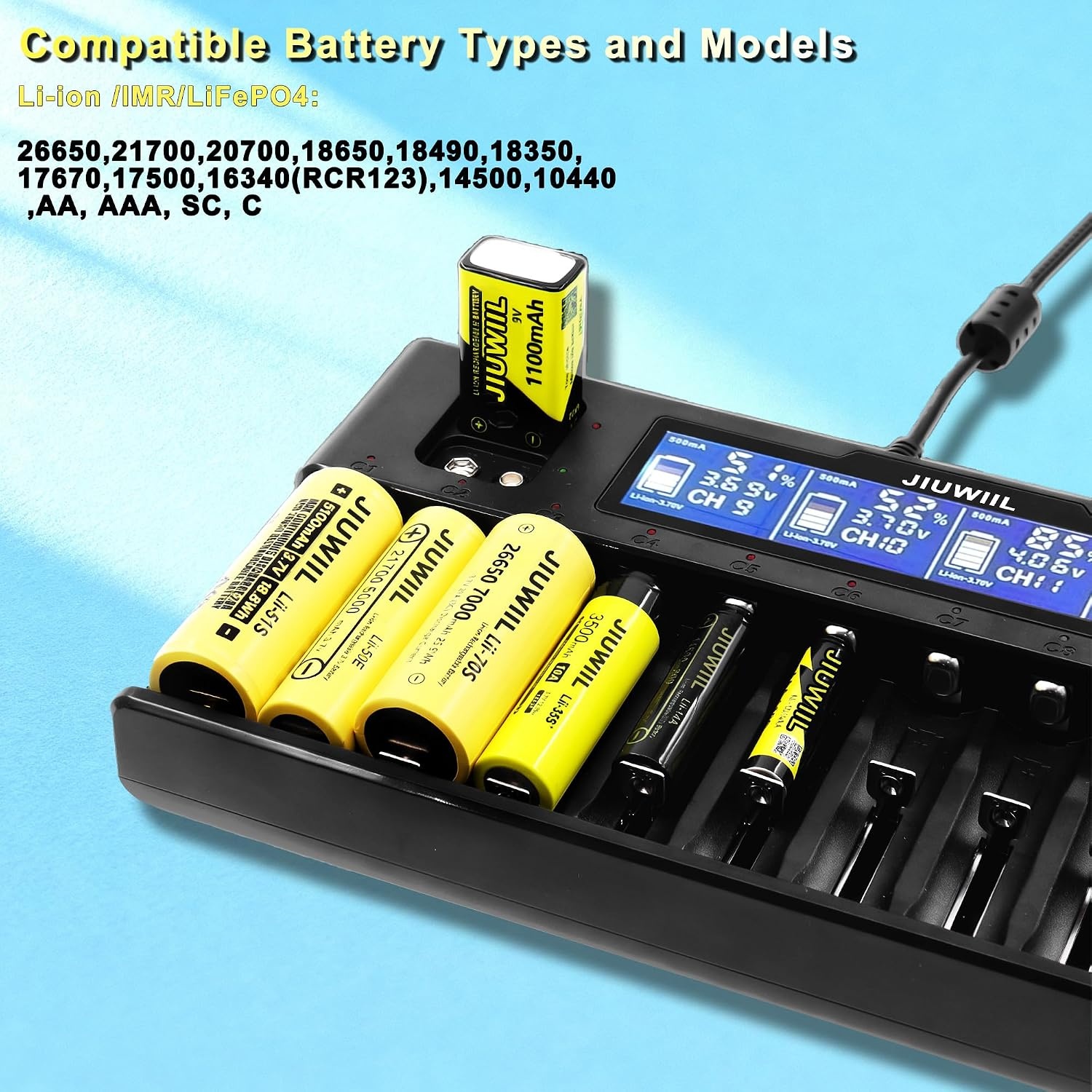 Universele Batterijlader Li-ion 9V | LCD Display | 34% Korting