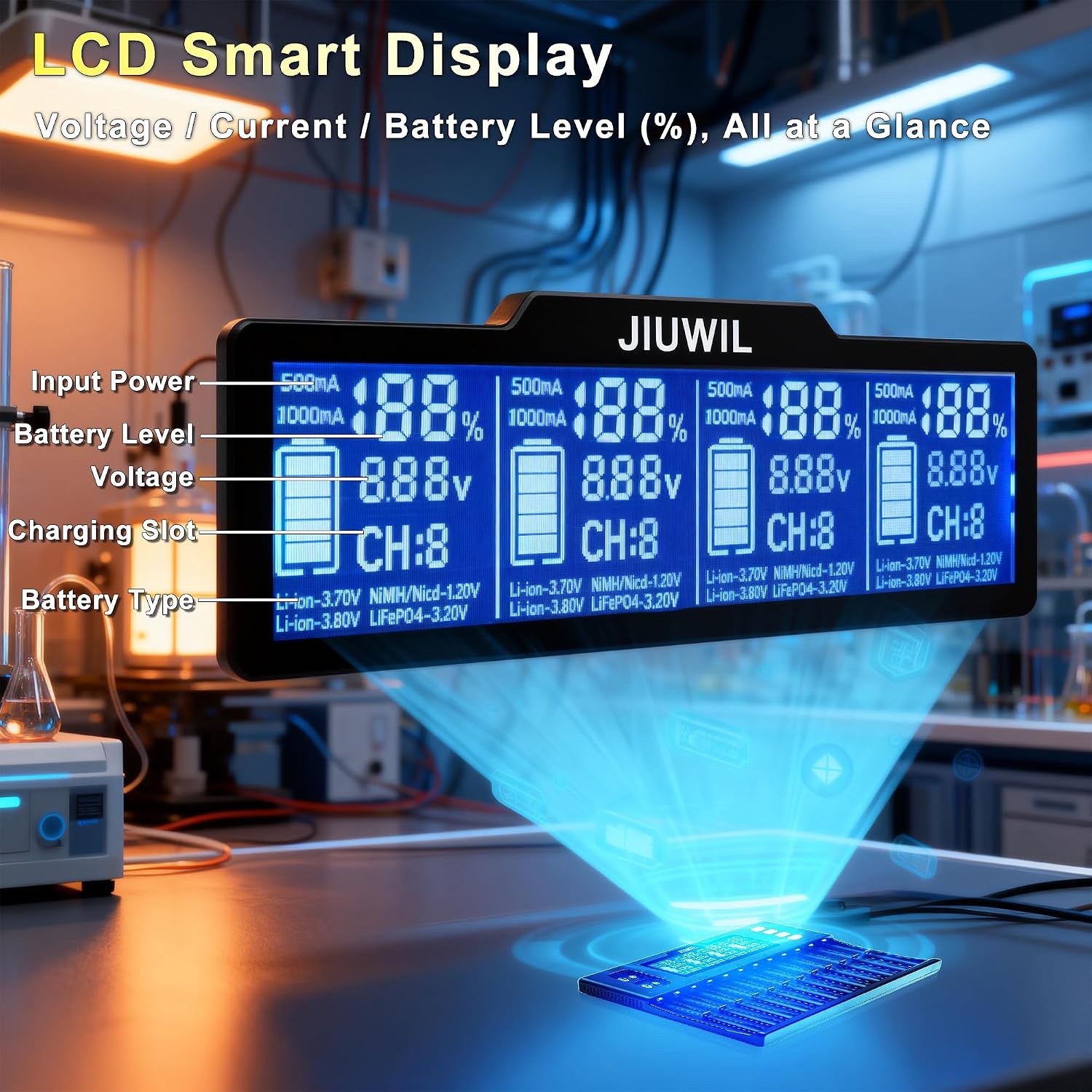 Universele Batterijlader Li-ion 9V | LCD Display | 34% Korting