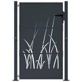 VidaXL Poort 105x155 cm Grasontwerp Antraciet Staal - 35% Korting