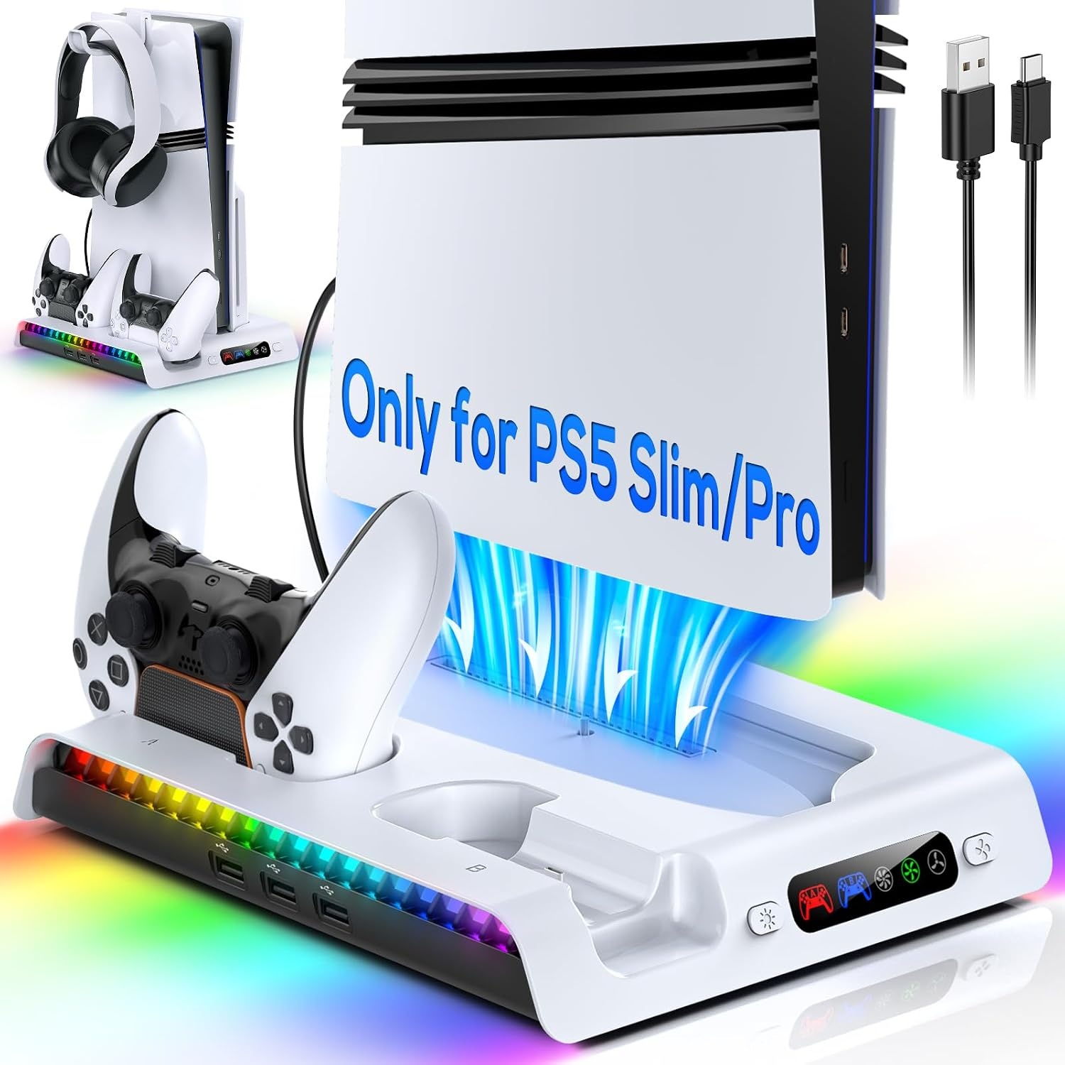 PS5 Slim Oplaadstation & Koelstandaard - 32% Korting