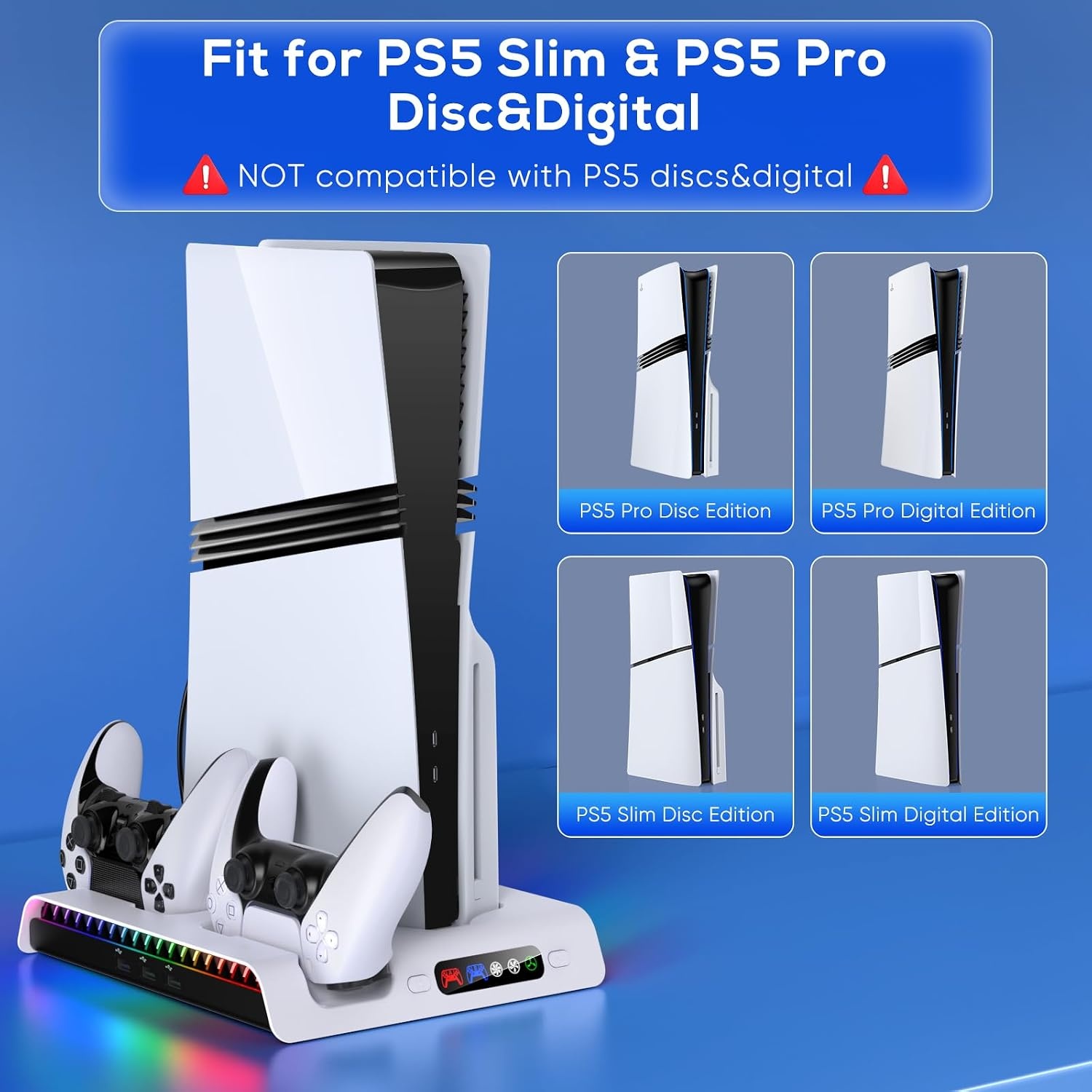 PS5 Slim Oplaadstation & Koelstandaard - 32% Korting
