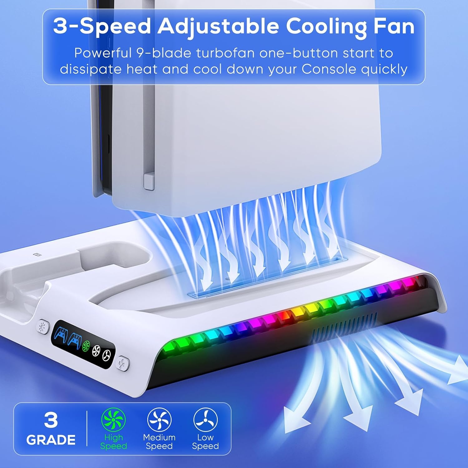 PS5 Slim Oplaadstation & Koelstandaard - 32% Korting
