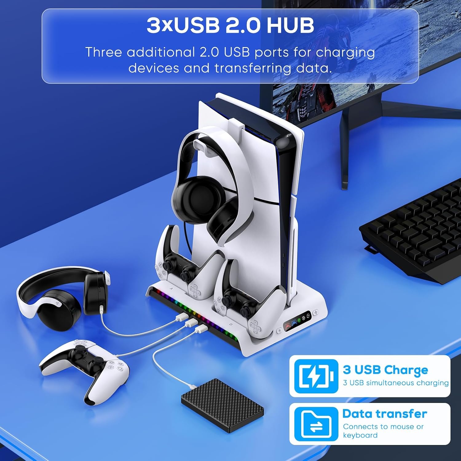 PS5 Slim Oplaadstation & Koelstandaard - 32% Korting