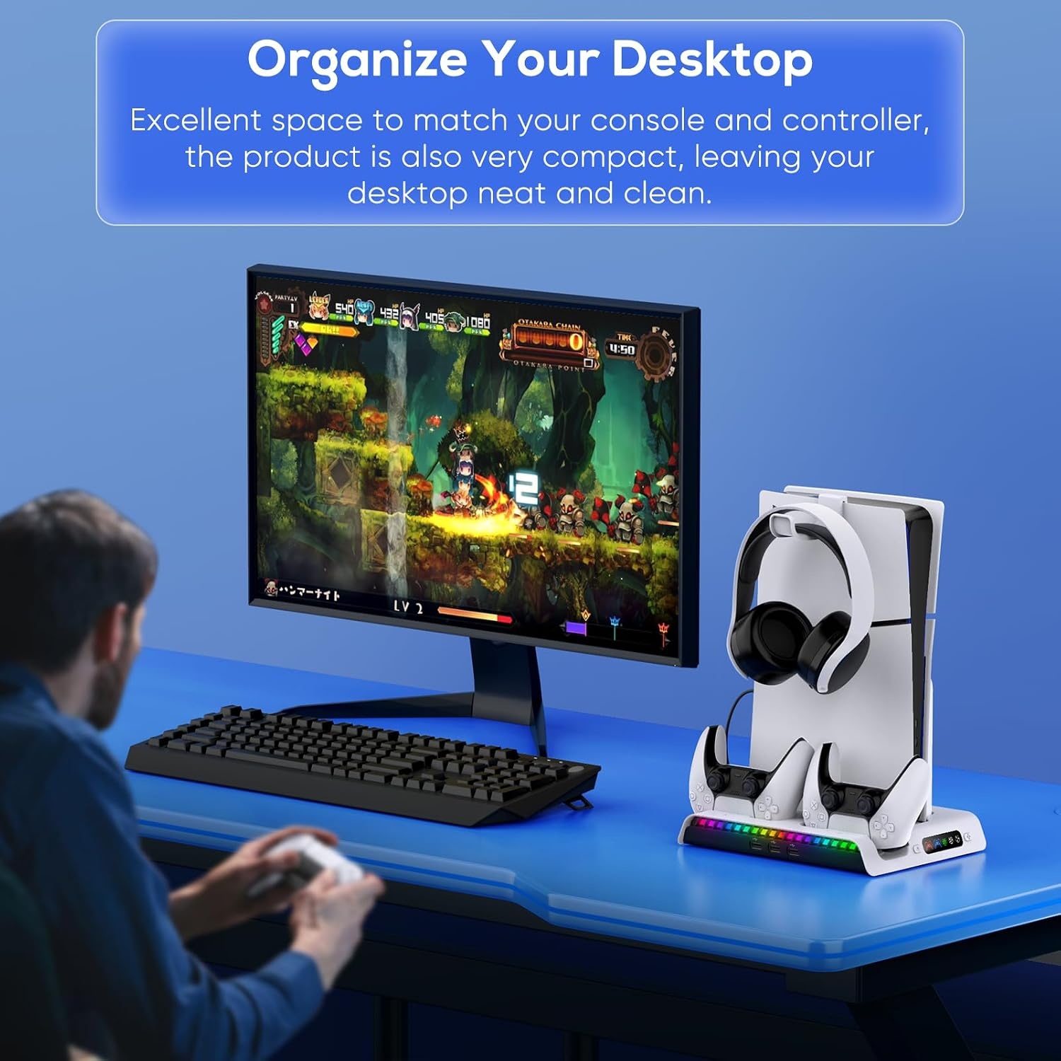 PS5 Slim Oplaadstation & Koelstandaard - 32% Korting