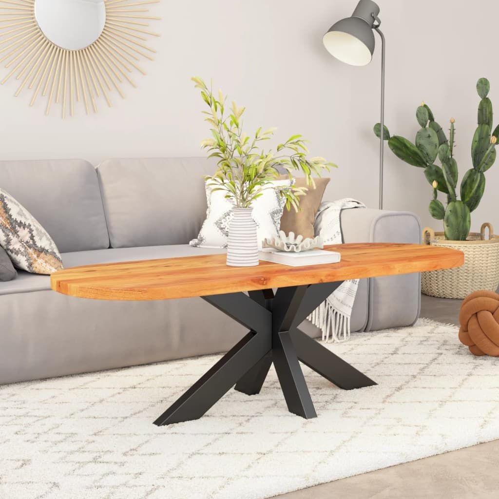 Ovaal Tafelblad Massief Acaciahout 100x40 cm - 53% Korting