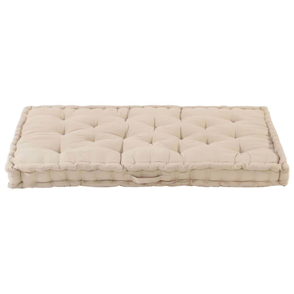 Palletvloerkussen 120x80x10 cm Katoen Beige - 35% Korting