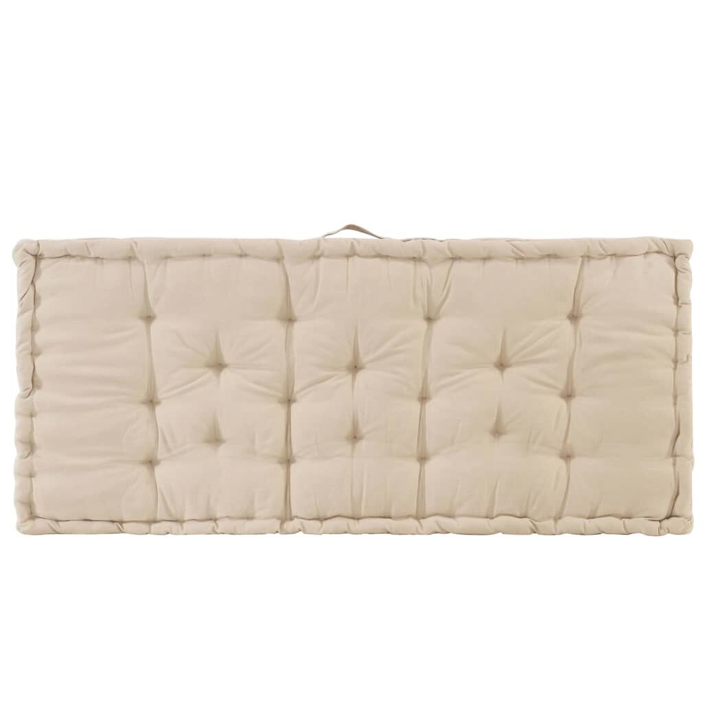 Palletvloerkussen 120x80x10 cm Katoen Beige - 35% Korting