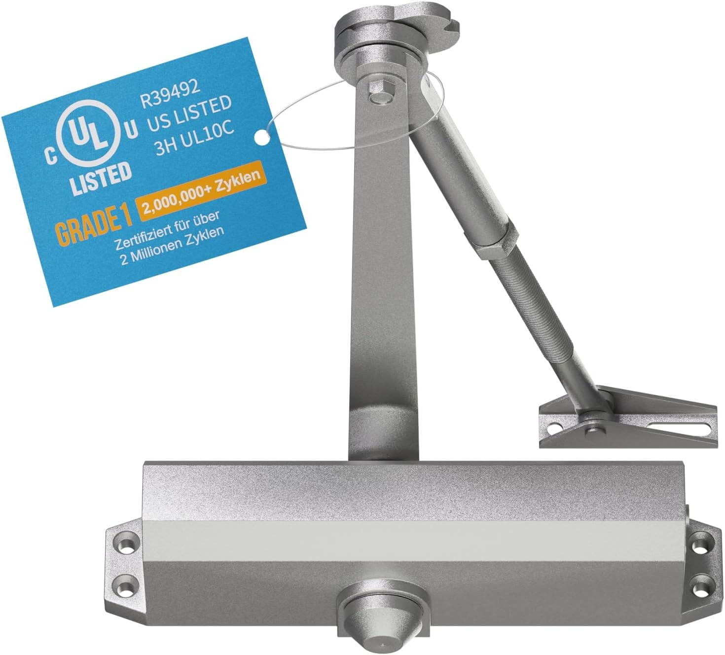Automatische Deursluiter Zilver EN1-EN6 | tot 150kg - 34% Korting