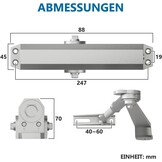 Automatische Deursluiter Zilver EN1-EN6 | tot 150kg - 34% Korting