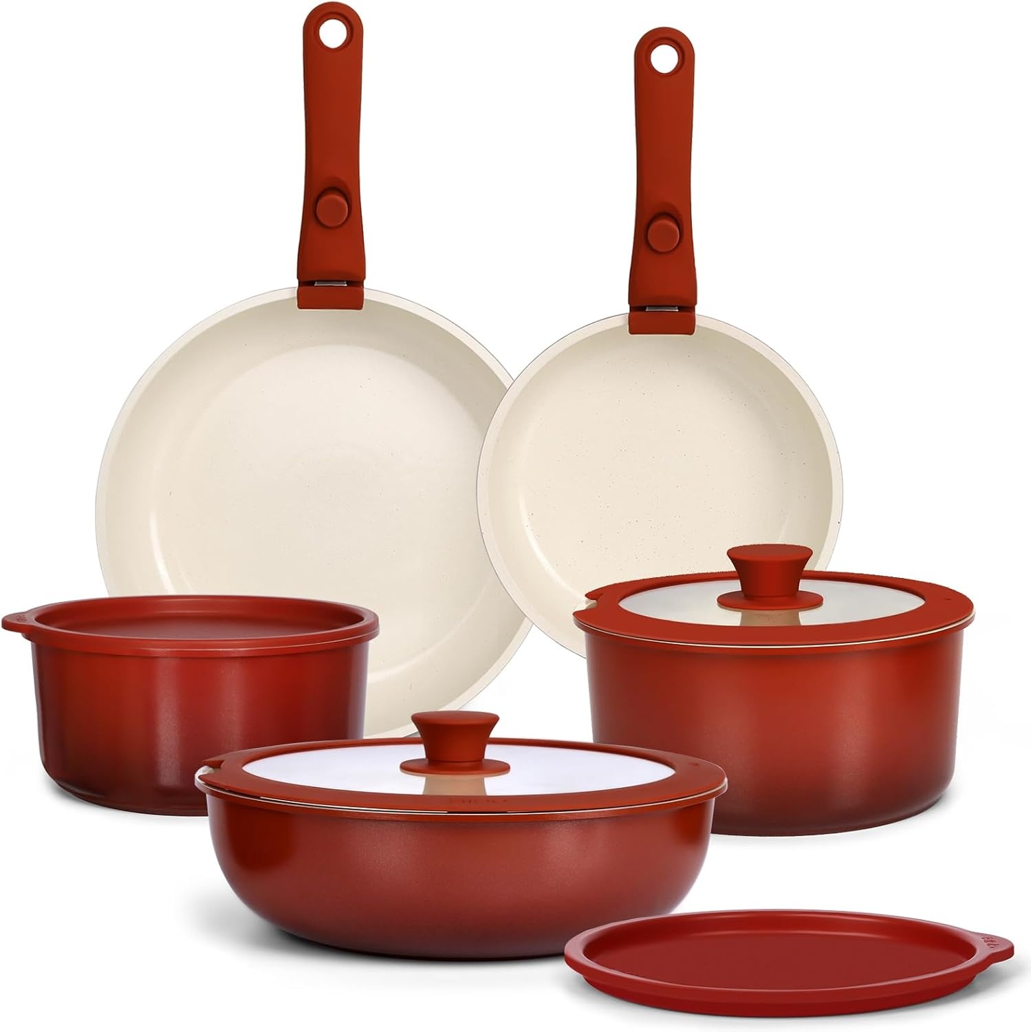 11-delige Pannenset Rood Kleurverloop - 34% Korting!