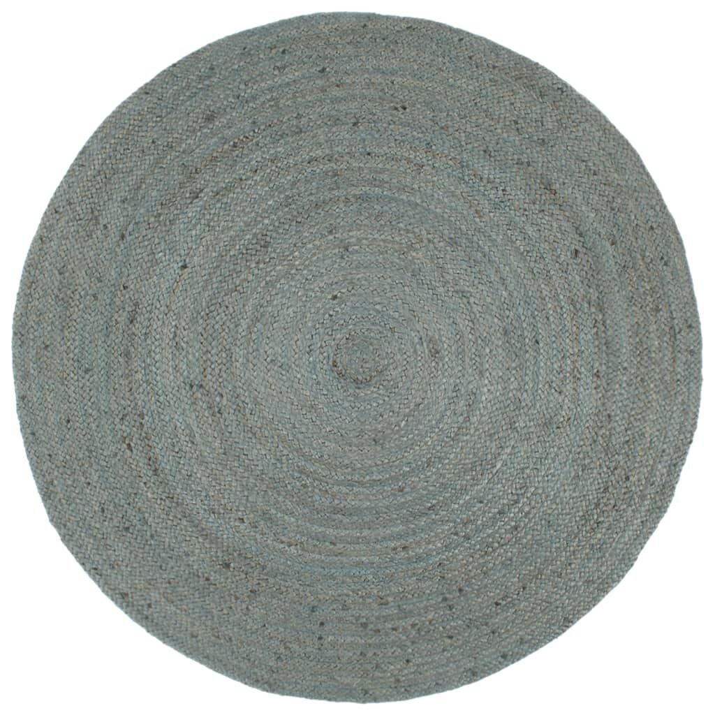 Handgemaakt Jute Vloerkleed Rond 210cm Olijfgroen - 54% Korting