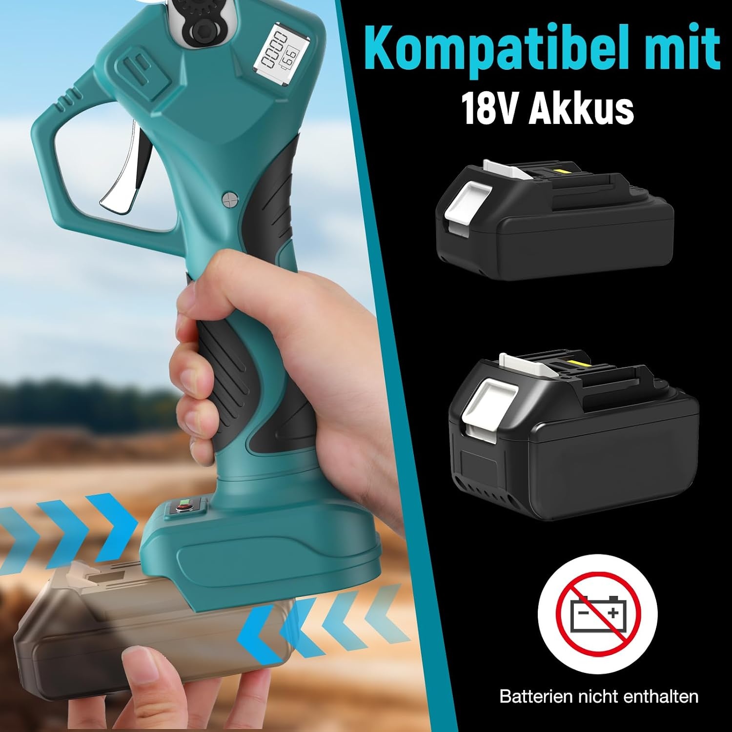 Draadloze Snoeischaar 40mm Blauw | Makita 18V Accu | 34% Korting