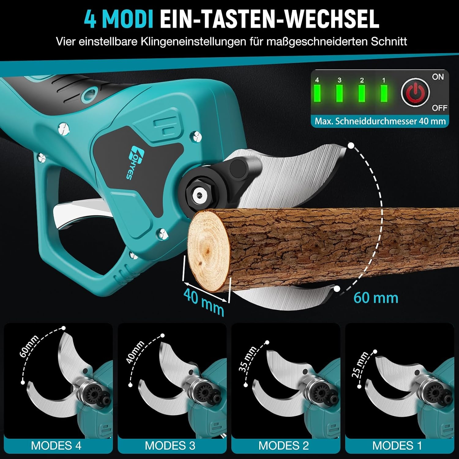Draadloze Snoeischaar 40mm Blauw | Makita 18V Accu | 34% Korting