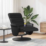 Draaibare Massage Recliner Stoel Zwart Nep Leer - 35% Korting