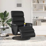 Draaibare Massage Recliner Stoel Zwart Nep Leer - 35% Korting