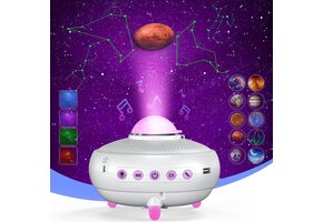 Galaxy Sterrenprojector Nachtlamp voor Kinderen - 12 Sterrenbeelden, Muziek, Timer - 29% Korting