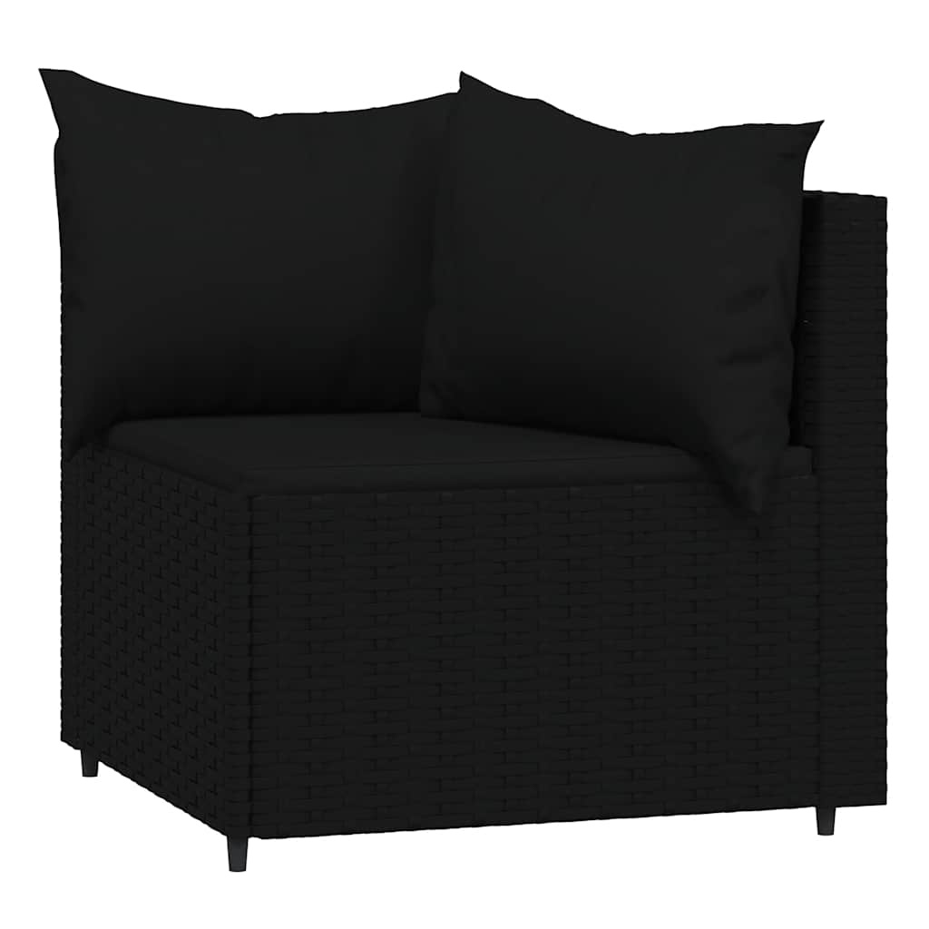 VidaXL Tuinhoekbank met Kussens 2x Poly Rattan Zwart - 54% Korting