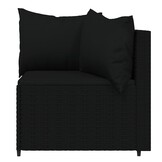 VidaXL Tuinhoekbank met Kussens 2x Poly Rattan Zwart - 54% Korting