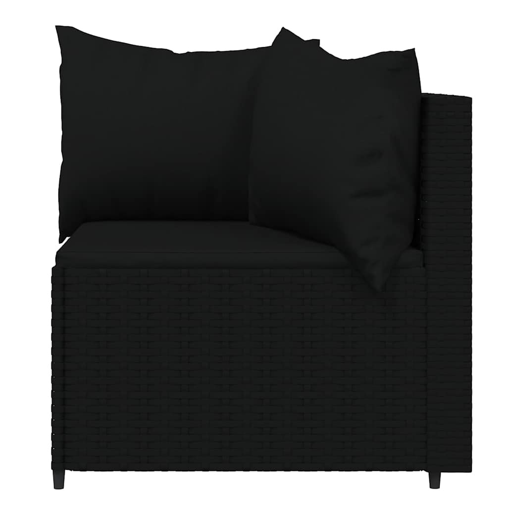 VidaXL Tuinhoekbank met Kussens 2x Poly Rattan Zwart - 54% Korting