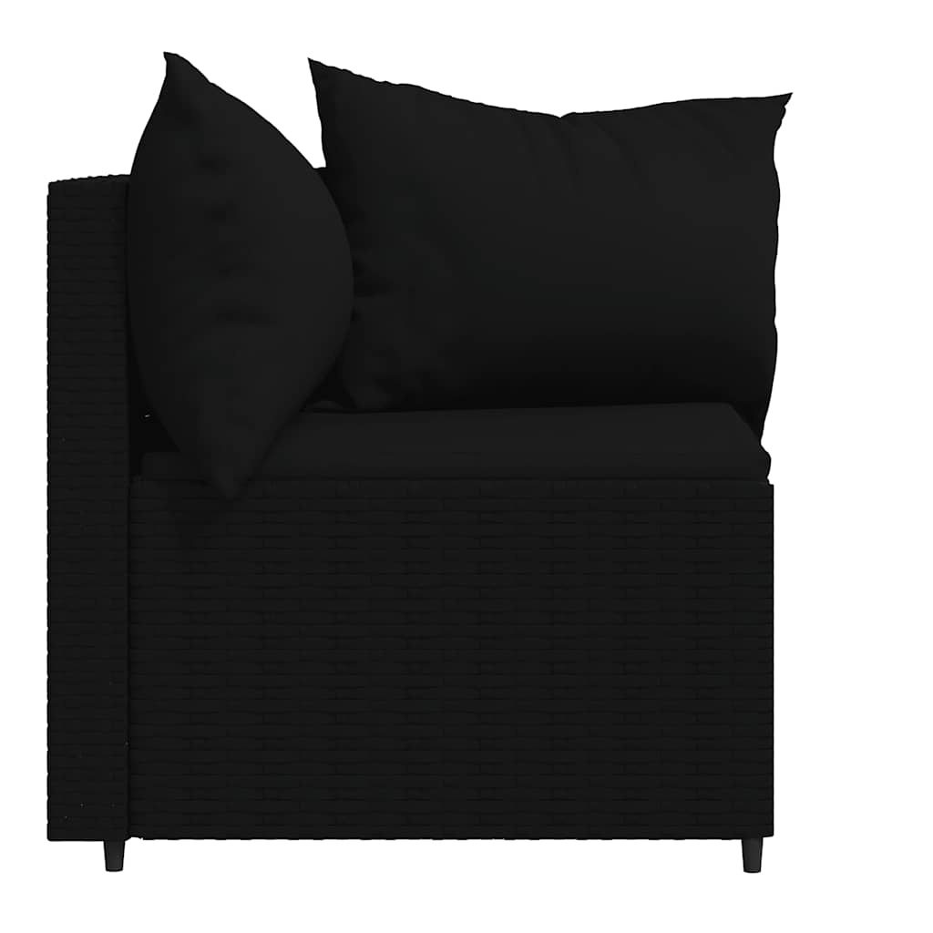 VidaXL Tuinhoekbank met Kussens 2x Poly Rattan Zwart - 54% Korting