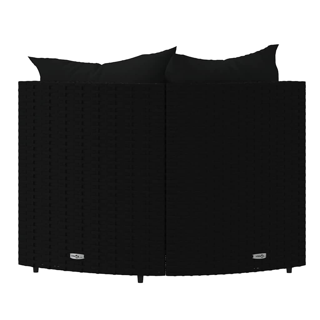 VidaXL Tuinhoekbank met Kussens 2x Poly Rattan Zwart - 54% Korting