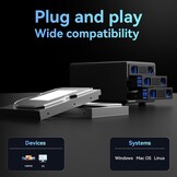 Harde Schijf Behuizing 3-bay Aluminium - 10Gbps USB 3.2 - Max 60TB