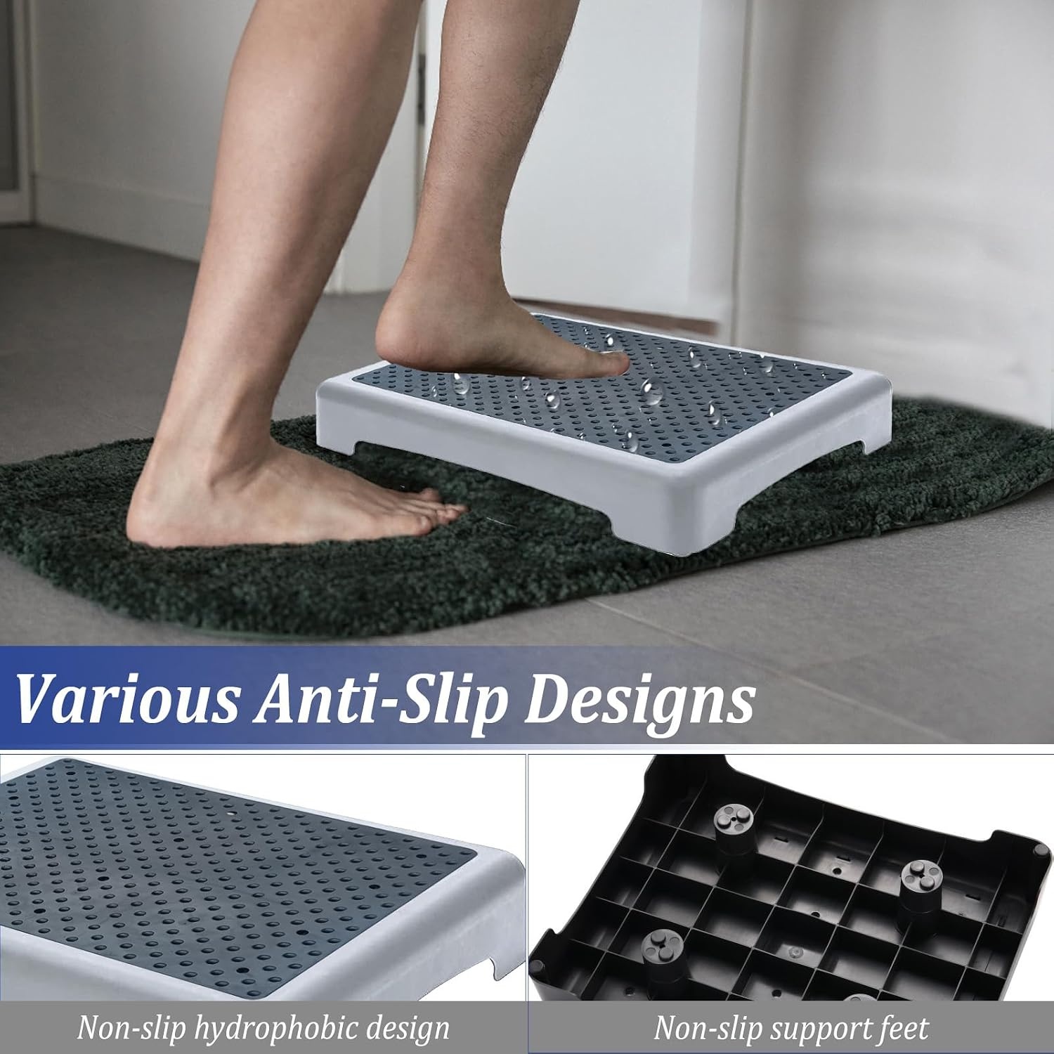 Antislip Opstapje Senioren & Badkamer - Zwart, 44x34x9,5 cm - 33% Korting