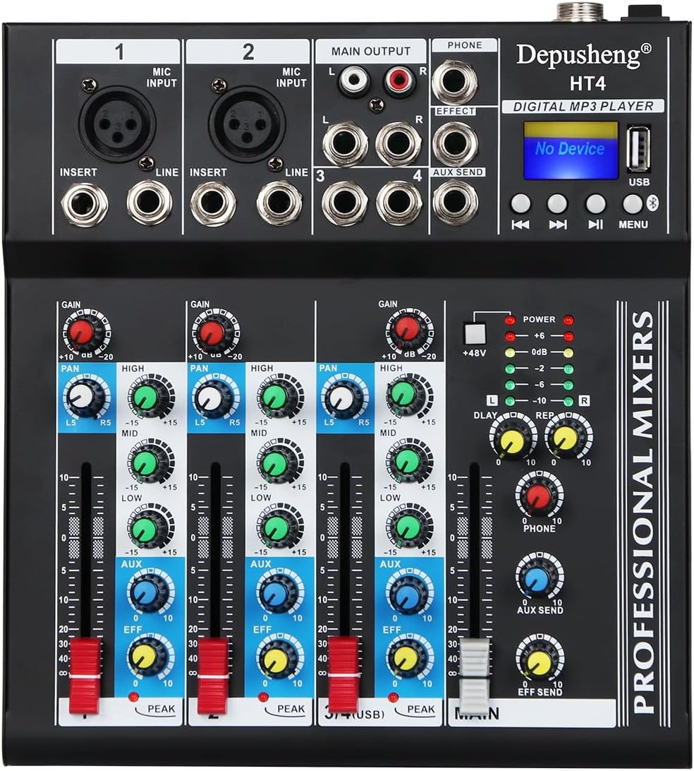 DJ-mixer 4-kanaals HT4 met Bluetooth & USB - 34% Korting