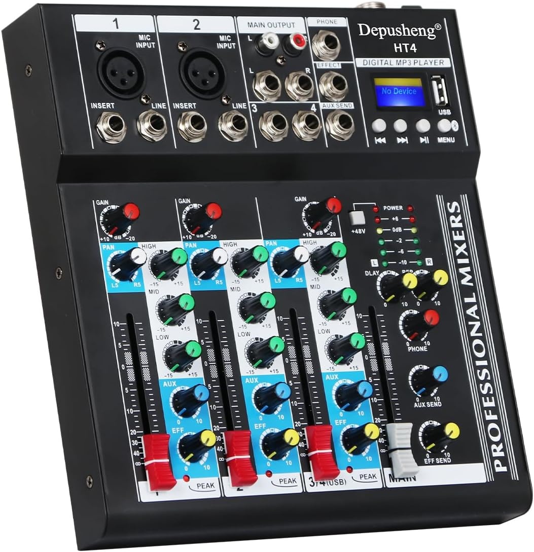 DJ-mixer 4-kanaals HT4 met Bluetooth & USB - 34% Korting
