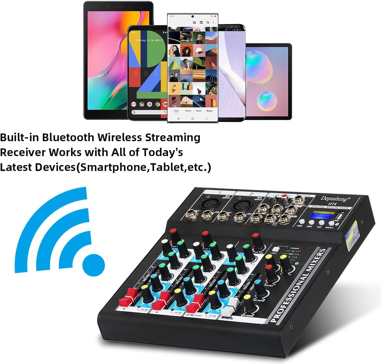 DJ-mixer 4-kanaals HT4 met Bluetooth & USB - 34% Korting