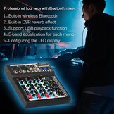 DJ-mixer 4-kanaals HT4 met Bluetooth & USB - 34% Korting