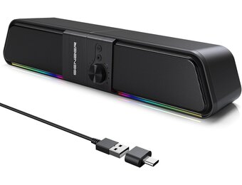 Vorige pagina Gaming Soundbar met Bluetooth & LED, USB-aangedreven, Zonder 3.5mm Jack - 33% Korting