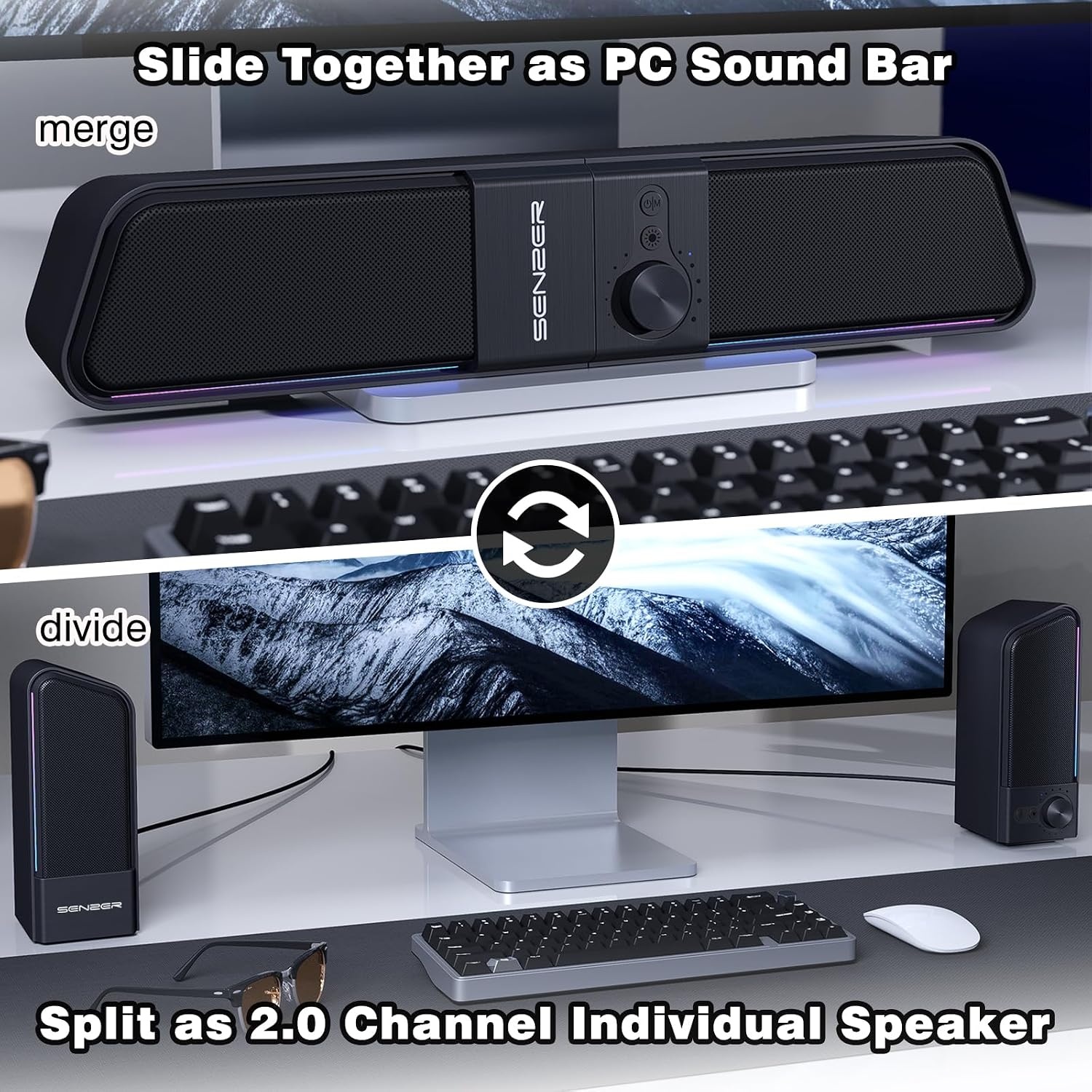 Vorige pagina Gaming Soundbar met Bluetooth & LED, USB-aangedreven, Zonder 3.5mm Jack - 33% Korting