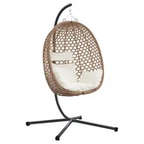 vidaXL Hangende Eierstoel Poly Rattan Koffiebruin - 35% Korting