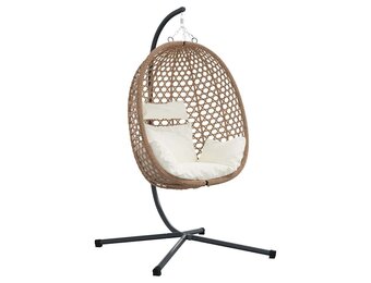 vidaXL Hangende Eierstoel Poly Rattan Koffiebruin - 35% Korting
