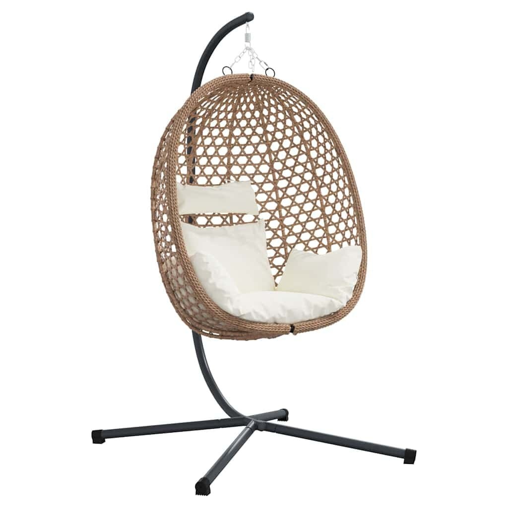 vidaXL Hangende Eierstoel Poly Rattan Koffiebruin - 35% Korting