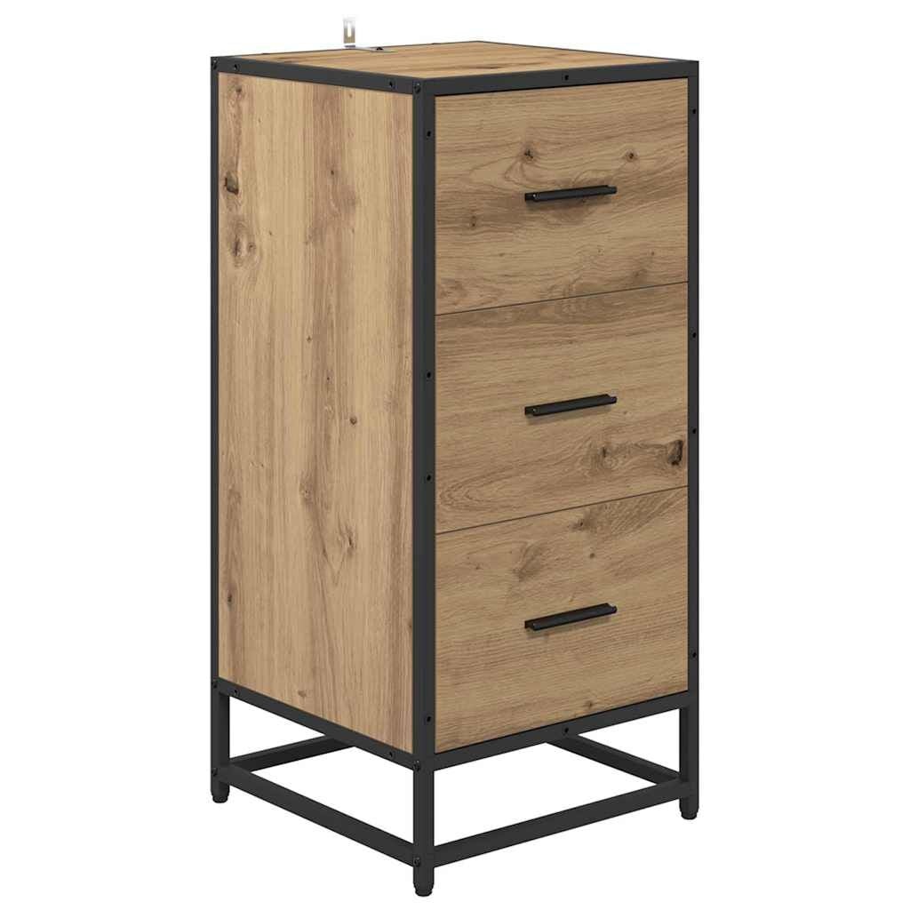 vidaXL Dressoir Artisanaal Eikenhout 35x35x76 cm - 54% Korting