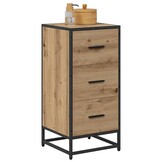 vidaXL Dressoir Artisanaal Eikenhout 35x35x76 cm - 54% Korting